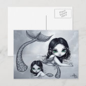 briefkaart "Mermaid Moeder and Child" (Voorkant / Achterkant)