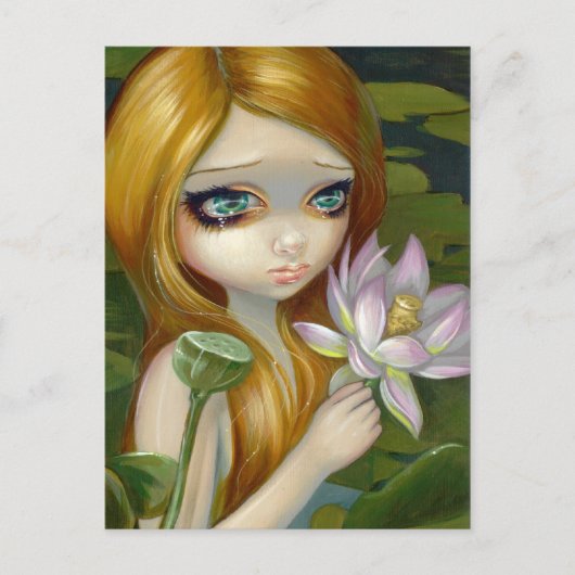 briefkaart "Mermaid Picking Lotus Blossom" (Voorkant)