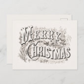 BRIEFKAART : MERRY CHRISTMAS ILLUSTRATIE (Voorkant / Achterkant)