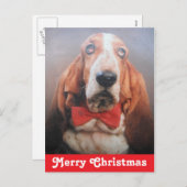 Briefkaart Merry kerstbasset Hound (Voorkant / Achterkant)