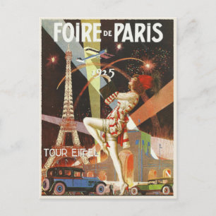 Briefkaart met 1920's Paris Art Deco Print
