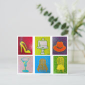 Briefkaart met 6 originele olieverfschilderijen (Staand voorkant)