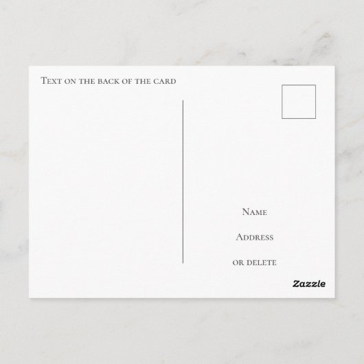 Briefkaart met aanpasbare plaatsnaam geel (Achterkant)