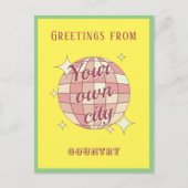 Briefkaart met aanpasbare plaatsnaam geel (Voorkant)