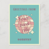 Briefkaart met aanpasbare stadsnaam blauwgroen Bri (Voorkant)