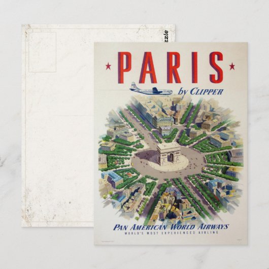 Briefkaart met Adverteren Poster op het vliegtuig (Voorkant / Achterkant)