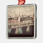 Briefkaart met afbeelding van het Kremlin in Mosko Metalen Ornament (Links)