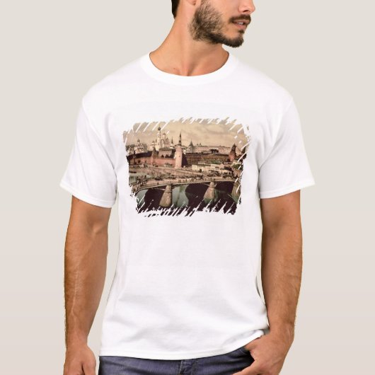 Briefkaart met afbeelding van het Kremlin in Mosko T-shirt (Voorkant)
