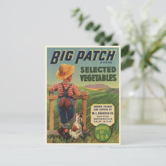 Briefkaart met  afdruk van jong Kind en hond (Staand voorkant)