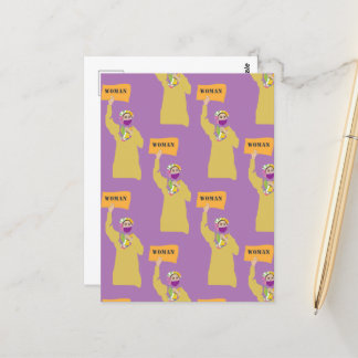 Briefkaart met Afghaanse vrouw met protestbord