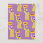 Briefkaart met Afghaanse vrouw met protestbord (Voorkant)