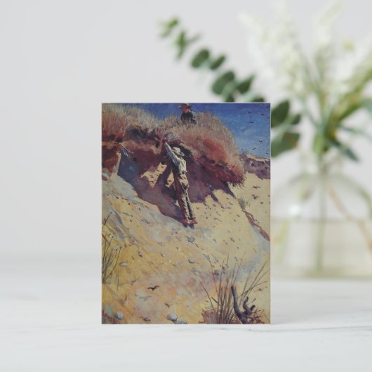 Briefkaart met afwerking van wasdroog (Staand voorkant)