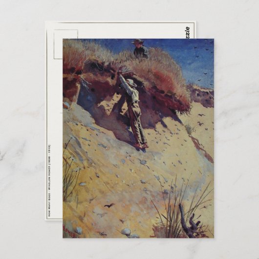 Briefkaart met afwerking van wasdroog (Voorkant / Achterkant)