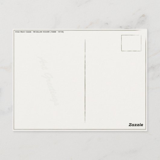 Briefkaart met afwerking van wasdroog (Achterkant)