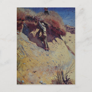 Briefkaart met afwerking van wasdroog