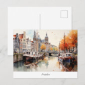 Briefkaart met Amsterdam, Nederland (Voorkant / Achterkant)
