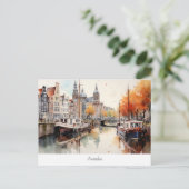 Briefkaart met Amsterdam, Nederland (Staand voorkant)