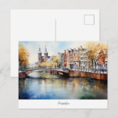 Briefkaart met Amsterdam, Nederland (Voorkant / Achterkant)