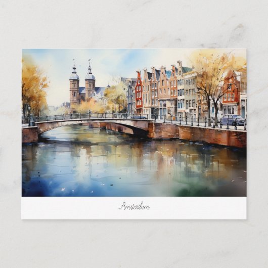 Briefkaart met Amsterdam, Nederland (Voorkant)