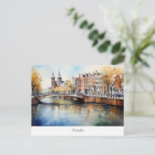 Briefkaart met Amsterdam, Nederland (Staand voorkant)