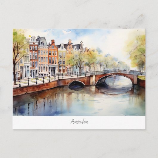 Briefkaart met Amsterdam, Nederland (Voorkant)