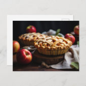 Briefkaart met appels & appeltaarten op een tafel (Voorkant / Achterkant)