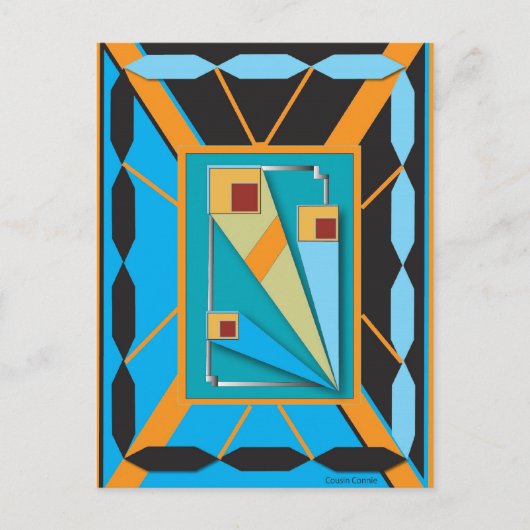 Briefkaart met Art Deco-stijl (Voorkant)