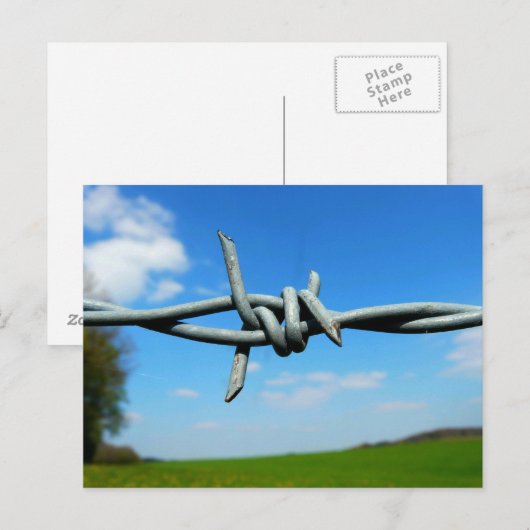 Briefkaart met barbeddraad (Voorkant / Achterkant)