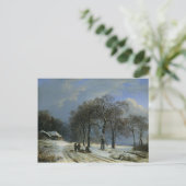 Briefkaart met Barend Cornelis Koekkoek schilderen (Staand voorkant)