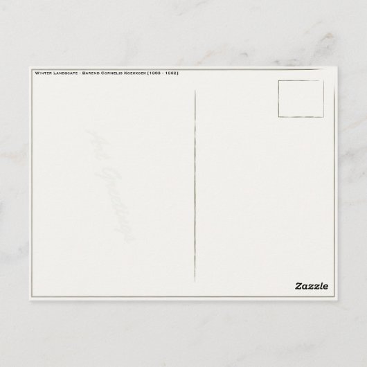 Briefkaart met Barend Cornelis Koekkoek schilderen (Achterkant)