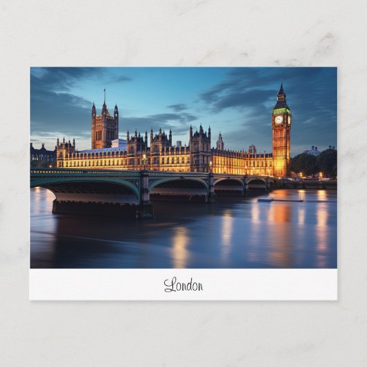 Briefkaart met Big Ben, Londen. (Voorkant)