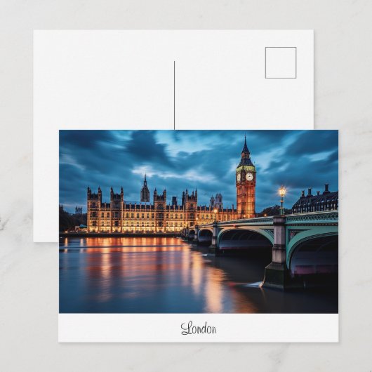 Briefkaart met Big Ben, Londen. (Voorkant / Achterkant)