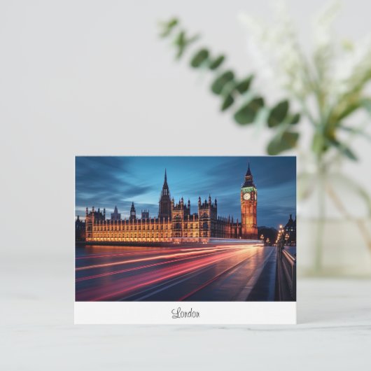 Briefkaart met Big Ben, Londen. (Staand voorkant)