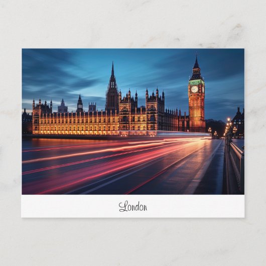 Briefkaart met Big Ben, Londen. (Voorkant)