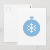 Briefkaart met blauw kerstbal (Voorkant / Achterkant)