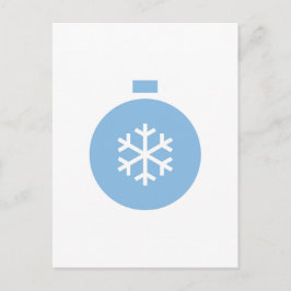 Briefkaart met blauw kerstbal
