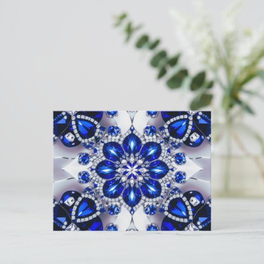 Briefkaart met Blauw Wit Kleuren Design (Staand voorkant)