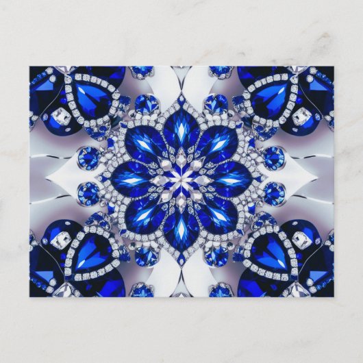 Briefkaart met Blauw Wit Kleuren Design (Voorkant)