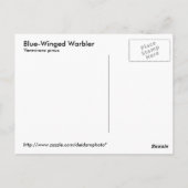 Briefkaart met blauwe vleugel (Achterkant)
