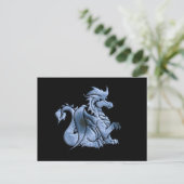 Briefkaart met blauwe vleugeldraak (Staand voorkant)