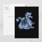 Briefkaart met blauwe vleugeldraak (Voorkant / Achterkant)