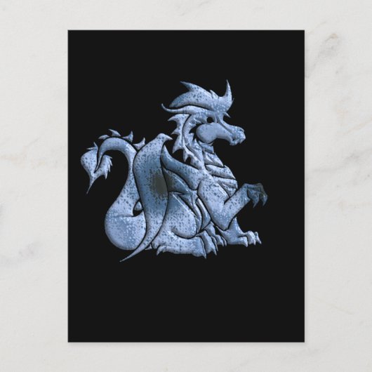 Briefkaart met blauwe vleugeldraak (Voorkant)