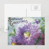 Briefkaart met bloemen (Voorkant / Achterkant)