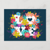 Briefkaart met bloemen en lieveheersbeestjes (Voorkant)