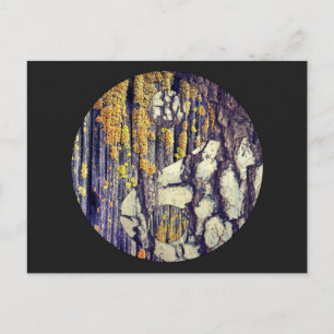 Briefkaart met boomschors Yin Yang