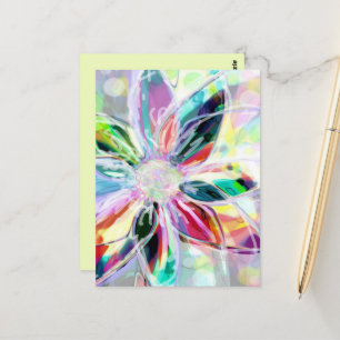 Briefkaart met Bright Abstracte Floral Art