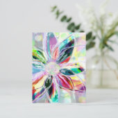 Briefkaart met Bright Abstracte Floral Art (Staand voorkant)