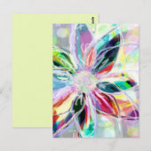 Briefkaart met Bright Abstracte Floral Art (Voorkant / Achterkant)