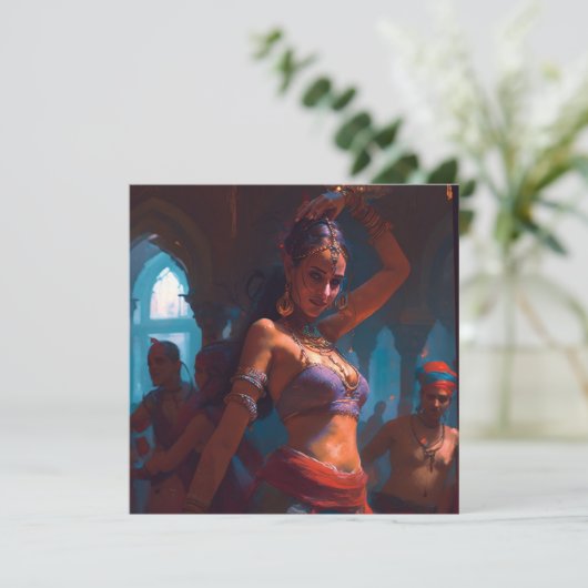 Briefkaart met buikdanseres (Staand voorkant)