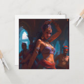 Briefkaart met buikdanseres (Voorkant / Achterkant in situ)